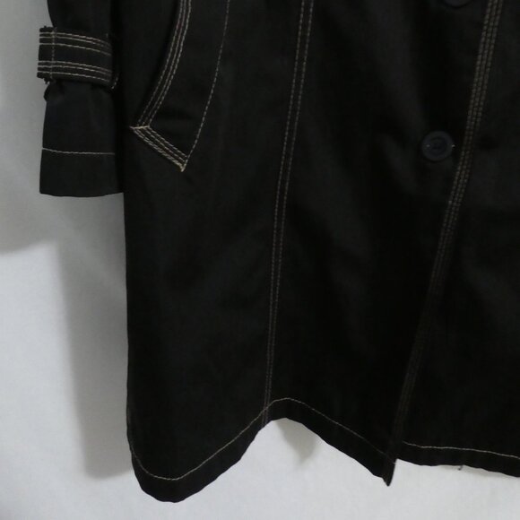 Limited Edition - FENNELLI | size 14 | Long Black Lightweight Trench Coat - Picture 6 of 16